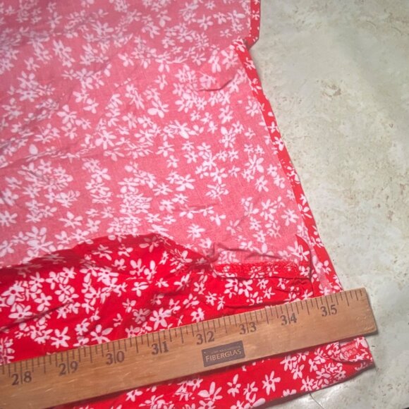 Red Floral Soft Flowy Maxi Dress Adjustable Straps Smocked Bodice Casual Comfort - Picture 10 of 12